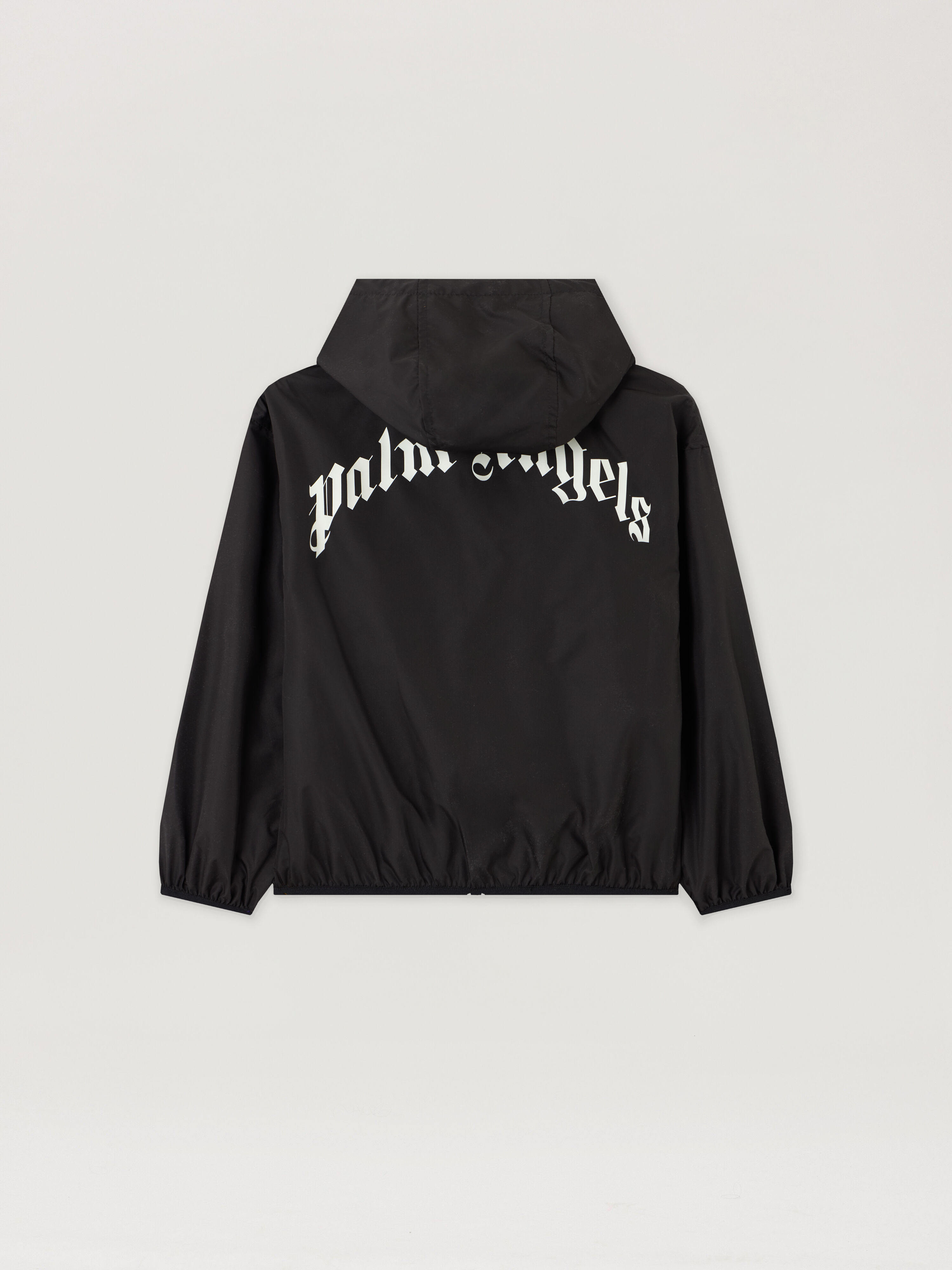 Curved Logo Windbreaker Jacket in NERO/BLACK | Palm Angels®