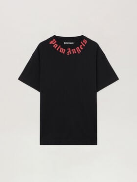 PALM ANGELS Neck Logo T-Shirt BLACK OFF WHITE PMAA109S26JER008