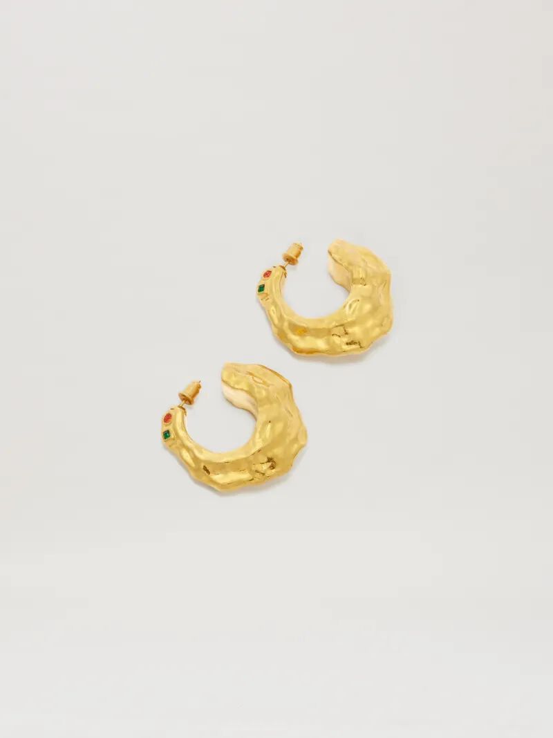 PALM ANGELS  Melted metal hoop earings GOLD - MULTICOLOR PWOD035S25MAT001