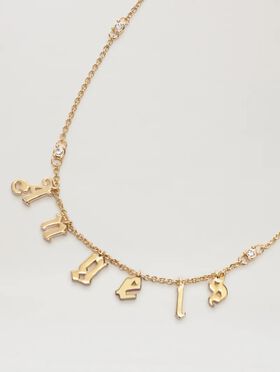 PALM ANGELS  Rhinestone Angels necklace GOLD - TRANSPARENT PWOD037S25MAT001