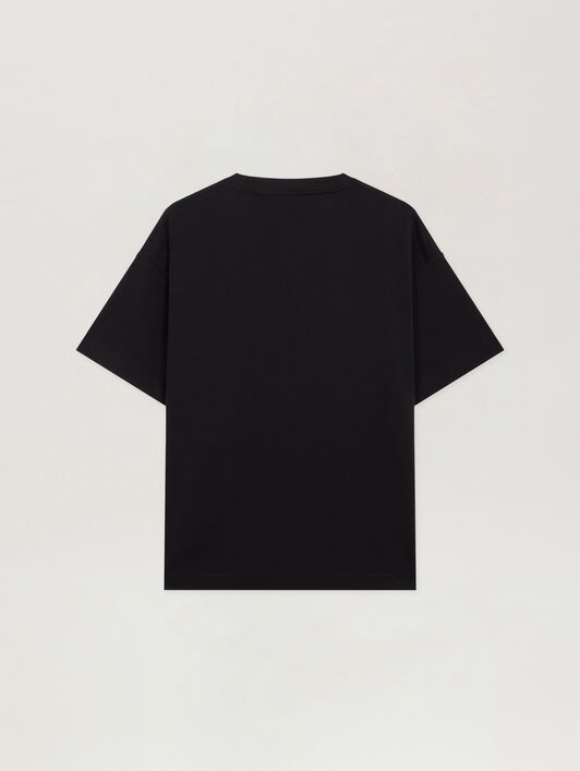 Spray Bear Logo T-shirt PALM ANGELS Spray Bear Logo T-shirt BLACK - OFF WHITE PMAA109F25JER00C