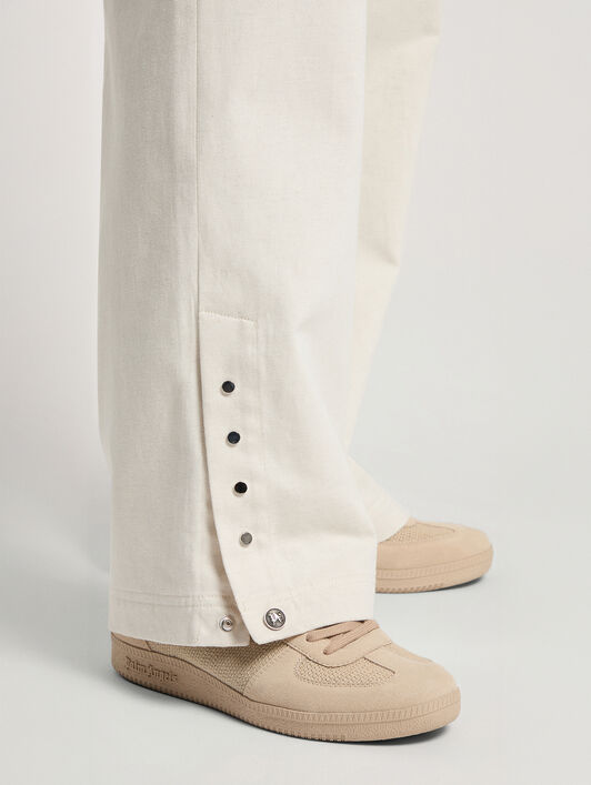 Palm Tree Loose Trousers PALM ANGELS Palm Tree Loose Trousers OFF WHITE - SILVER PAMCA03F26FB01