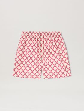 PALM ANGELS  Netz Badeshorts mit Logo MILITARY GREEN - BLACK PMFD018S25FAB001