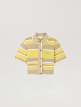 PALM ANGELS Palm Sway Beach Cardigan LIGHT YELLOW - KAKI PAWHB01F26KN01