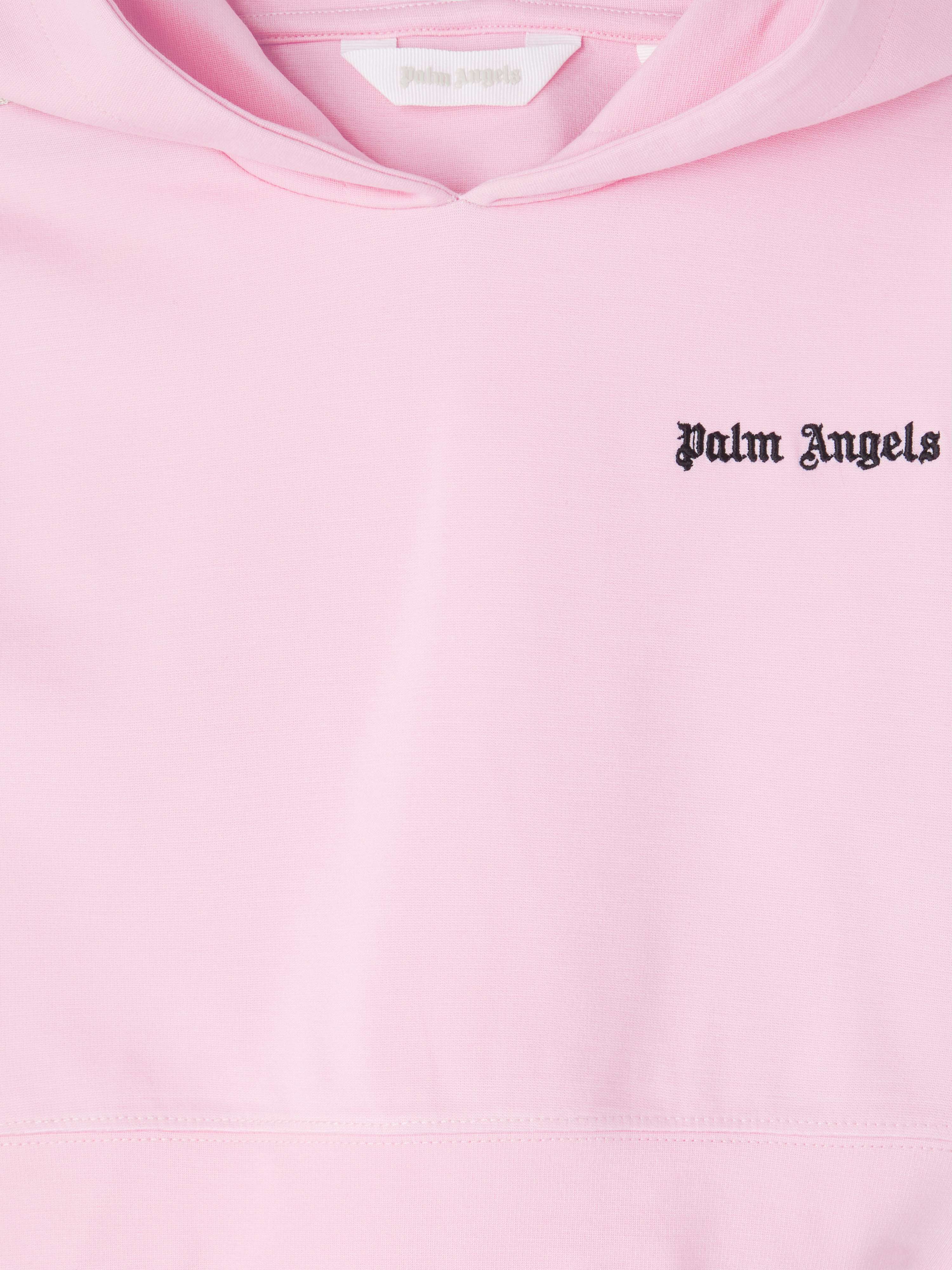 PALM ANGELS  Track cropped hoodie ROSE PINK BLACK PGBD007S25FLE001