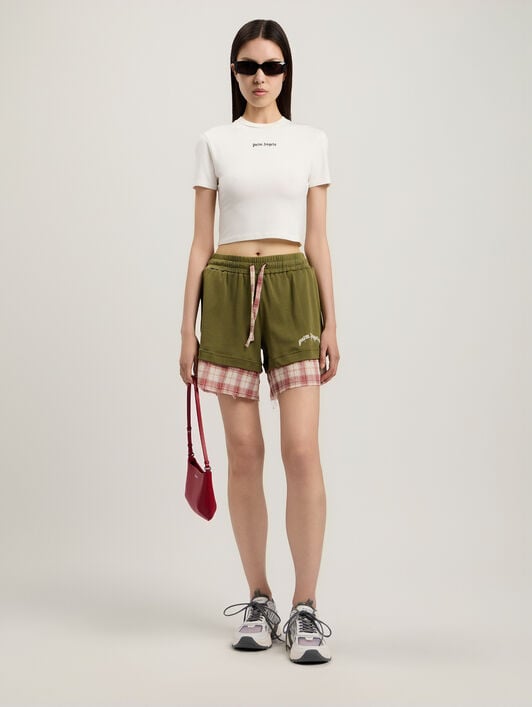 PALM ANGELS Classic Logo Baby T-Shirt OFF WHITE BLACK PWAA077S26JER001