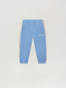 PALM ANGELS Tonal Logo Track Sweatpants DUSTY BLUE - OFF WHITE PB4X003F25FLE001