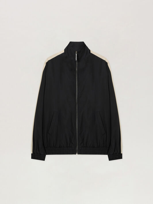 Classic Logo Windbreaker Jacket PALM ANGELS Classic Logo Windbreaker Jacket BLACK - OFF WHITE PMEB029F25FAB001