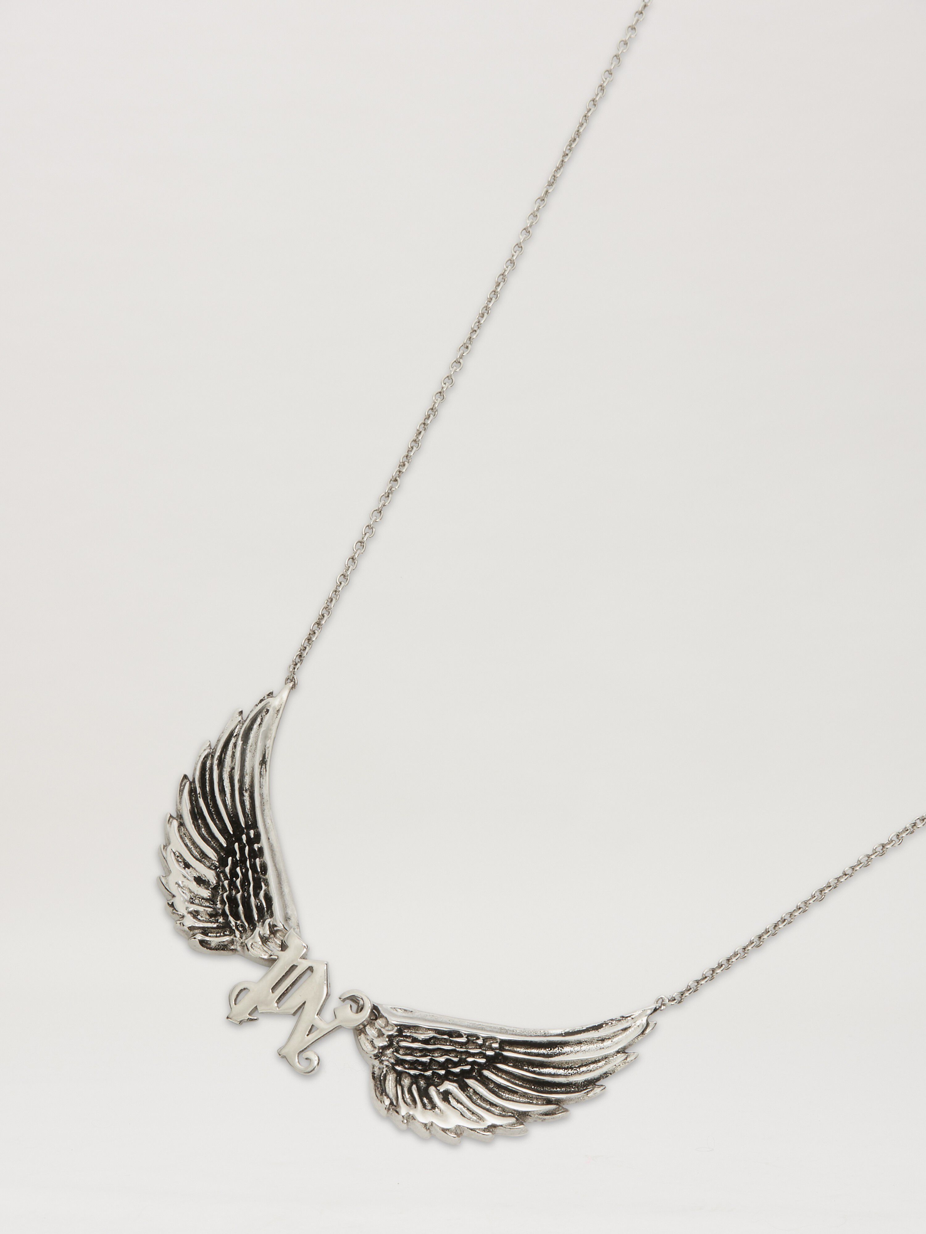 PALM ANGELS  Halskette mit Monogramm und Flügeln SILVER - SILVER PMOB12CS25MAT001