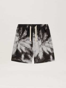 PALM ANGELS  Bluprint Palms shorts BURGUNDY - OFF WHITE PMCL004S25FAB001