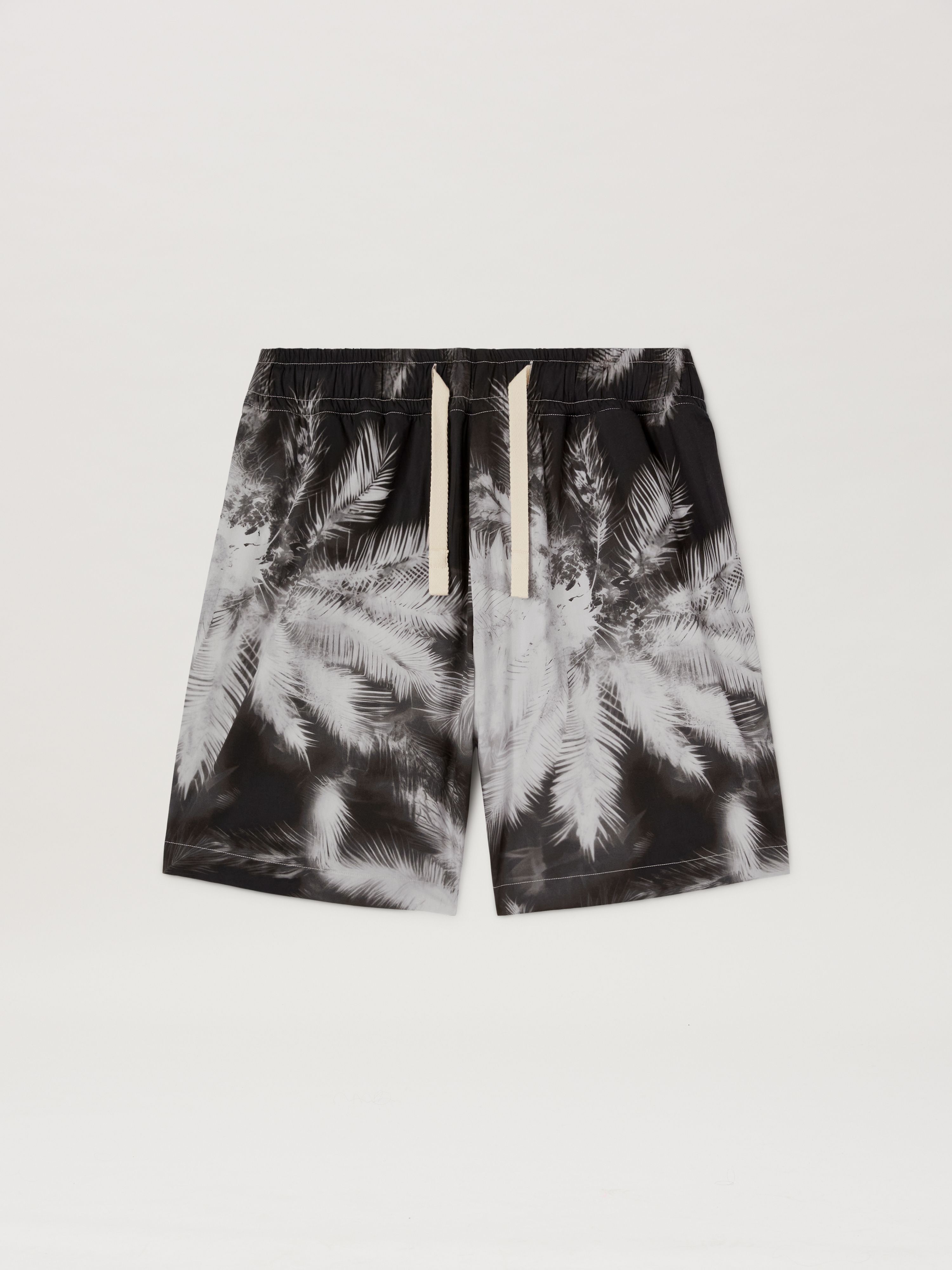 PALM ANGELS  Bluprint Palms shorts BLACK - OFF WHITE PMCB058S25FAB002