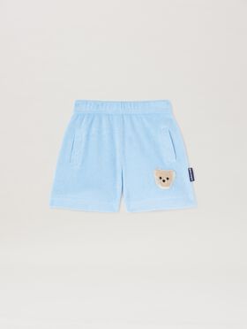PALM ANGELS  Terry Bear Shorts LIGHT BLUE OFFWHITE PB2X017S25JER001