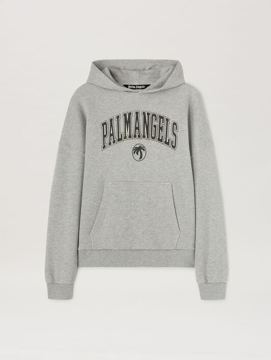 PALM ANGELS  College Oval Palm Hoodie GREY MELANGE - BLACK PMBB155S25FLE001