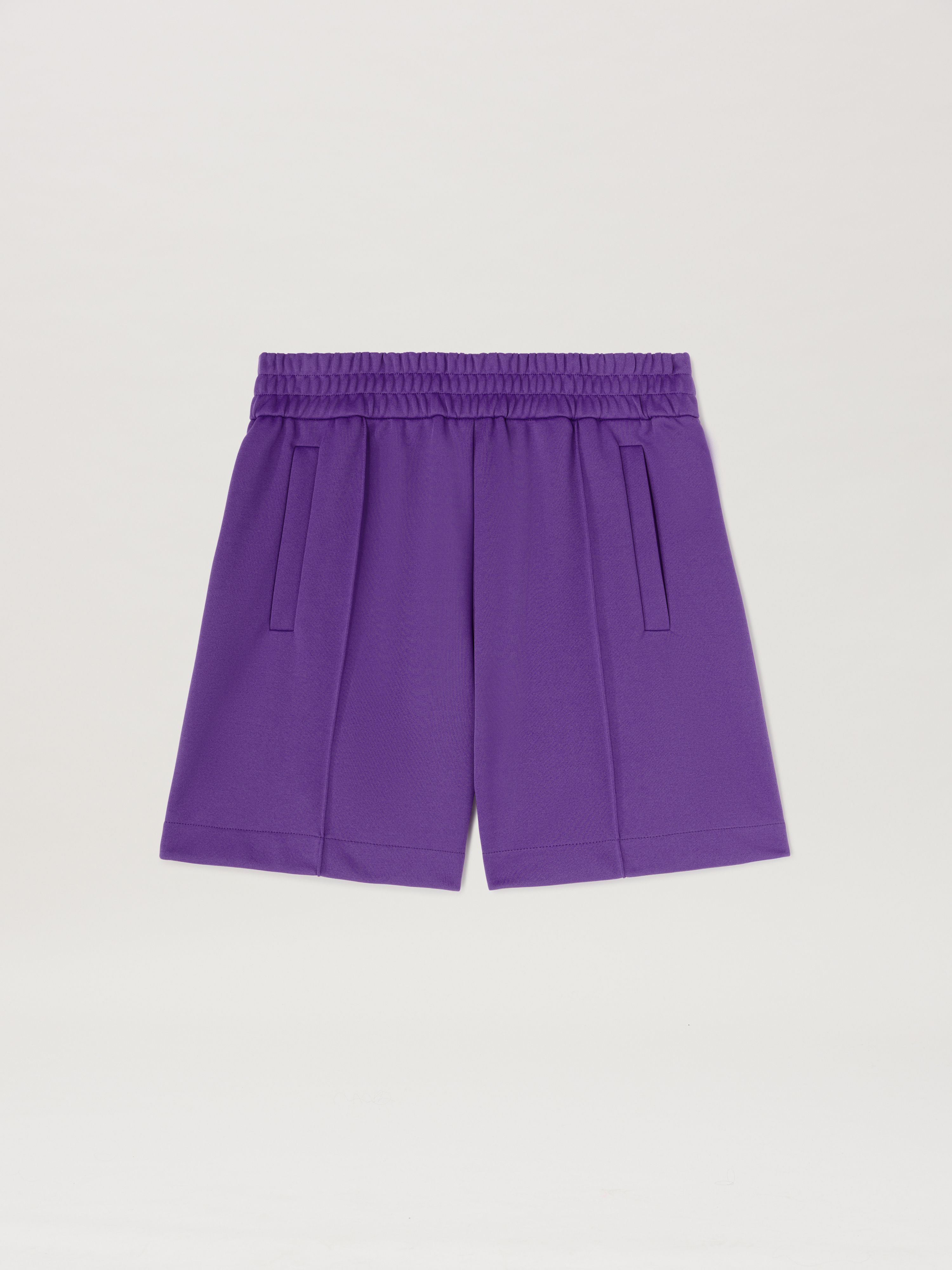 PALM ANGELS  Shorts mit geschwungenem Logo PURPLE - OFF WHITE PMCL008S25FAB001