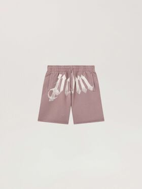 PALM ANGELS Big Waist Logo Sweatshorts MAUVE - OFF WHITE PAMCV02F26FL03