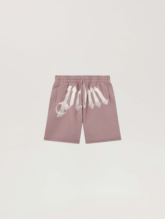 Big Waist Logo Sweatshorts PALM ANGELS Big Waist Logo Sweatshorts MAUVE - OFF WHITE PAMCV02F26FL03