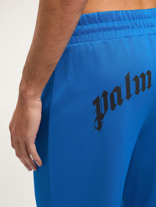 PALM ANGELS Back Curved Logo Track Pants COBALT BLUE BLACK PMCJ048S26FAB001