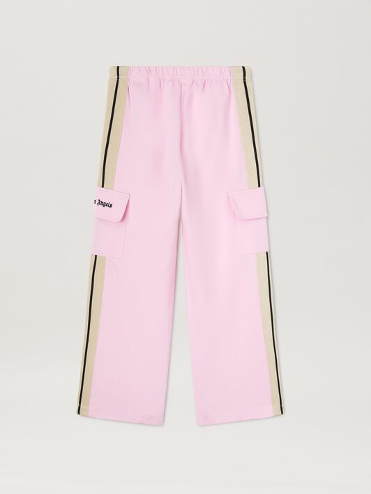 PALM ANGELS  Track cargo wide pants ROSE PINK BLACK PGCJ011S25FLE001