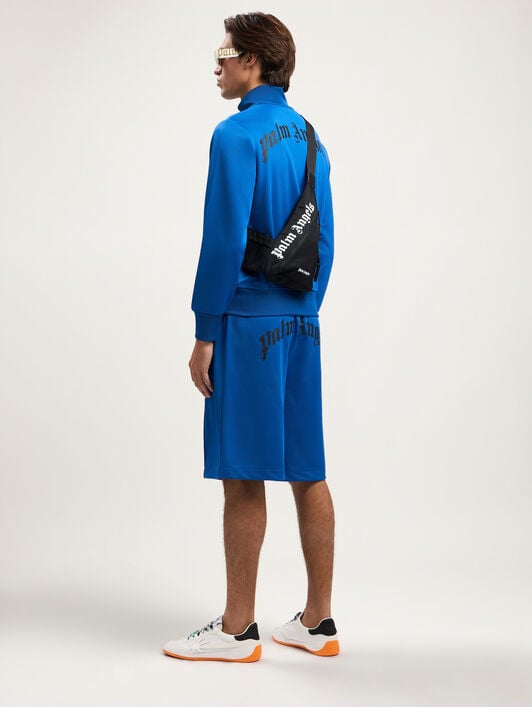 Curved Logo Shoulder Bag PALM ANGELS Curved Logo Shoulder Bag BLACK WHITE PMNQ01DS26FAB001