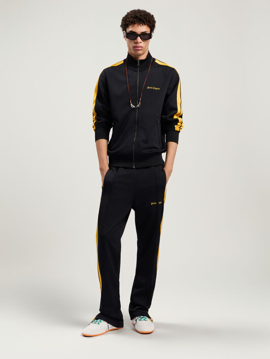 PALM ANGELS Classic Logo Track Jacket BLACK - YELLOW PMBD058F25FAB001
