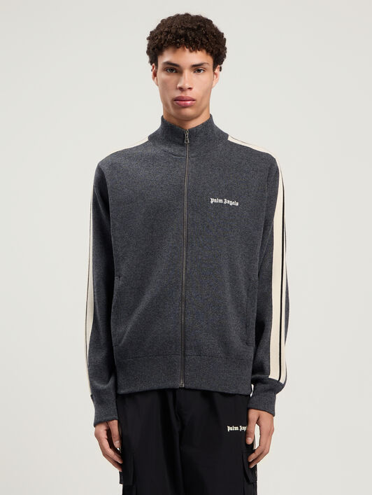 Classic Logo Knit Track Jkt PALM ANGELS Classic Logo Knit Track Jkt DARK GREY - OFF WHITE PMHA063F25KNI001