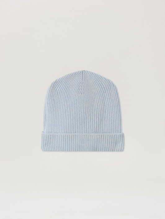 Logo Knit Beanie PALM ANGELS Logo Knit Beanie LIGHT BLUE - NAVY BLUE PBLC006F25KNI001
