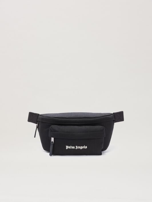 PALM ANGELS  Classic logo fanny pack BLACK/WHITE PMNO009C99FAB001