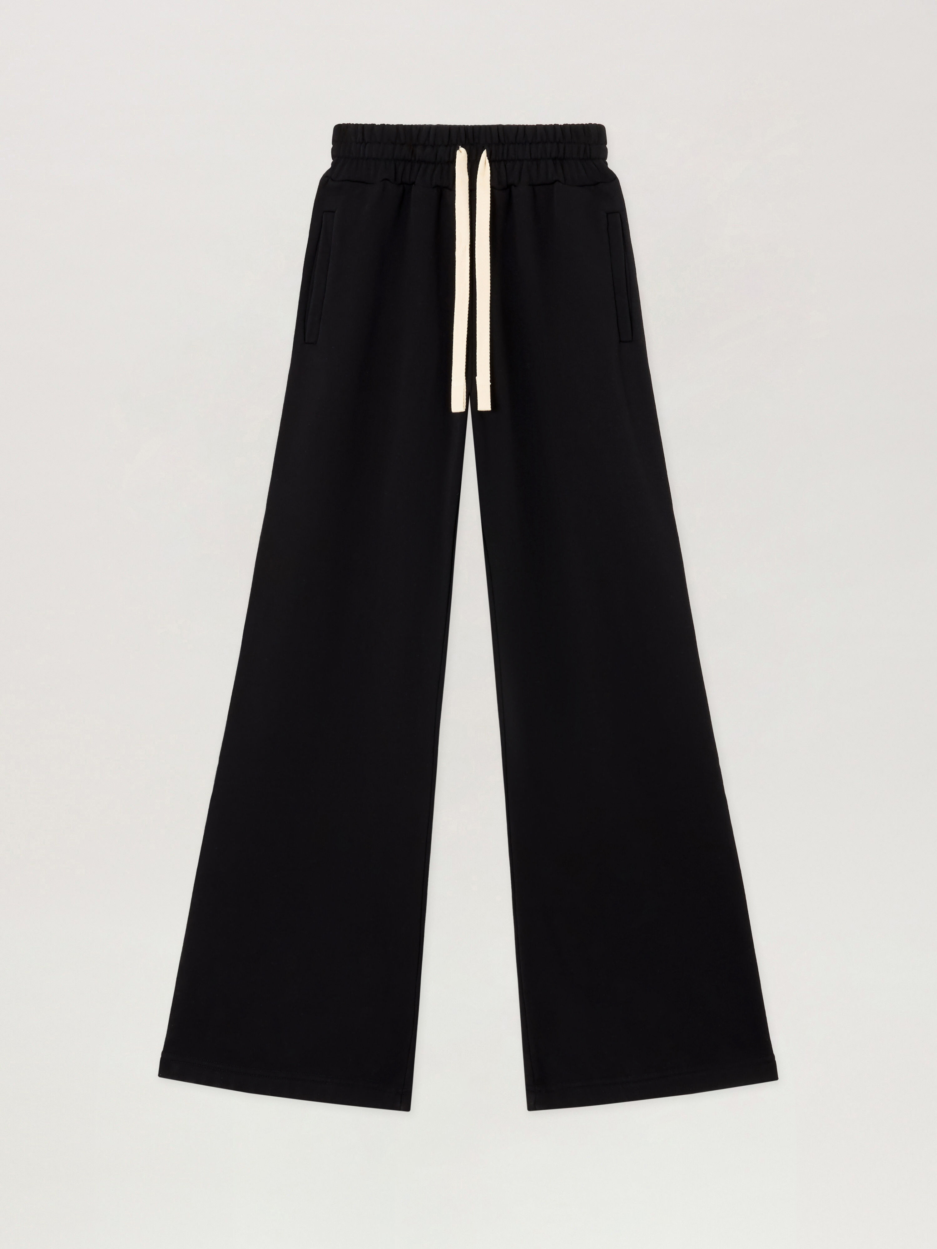 PALM ANGELS Curved Logo Sweatpants BLACK TOFU PWCH029S26FLE001