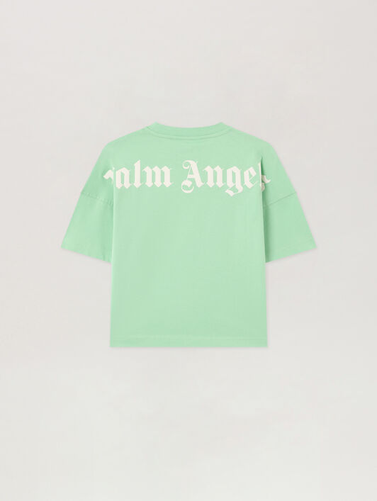 PALM ANGELS Overlogo Over T-Shirt VERDE/GREEN PBAA002S26JER001