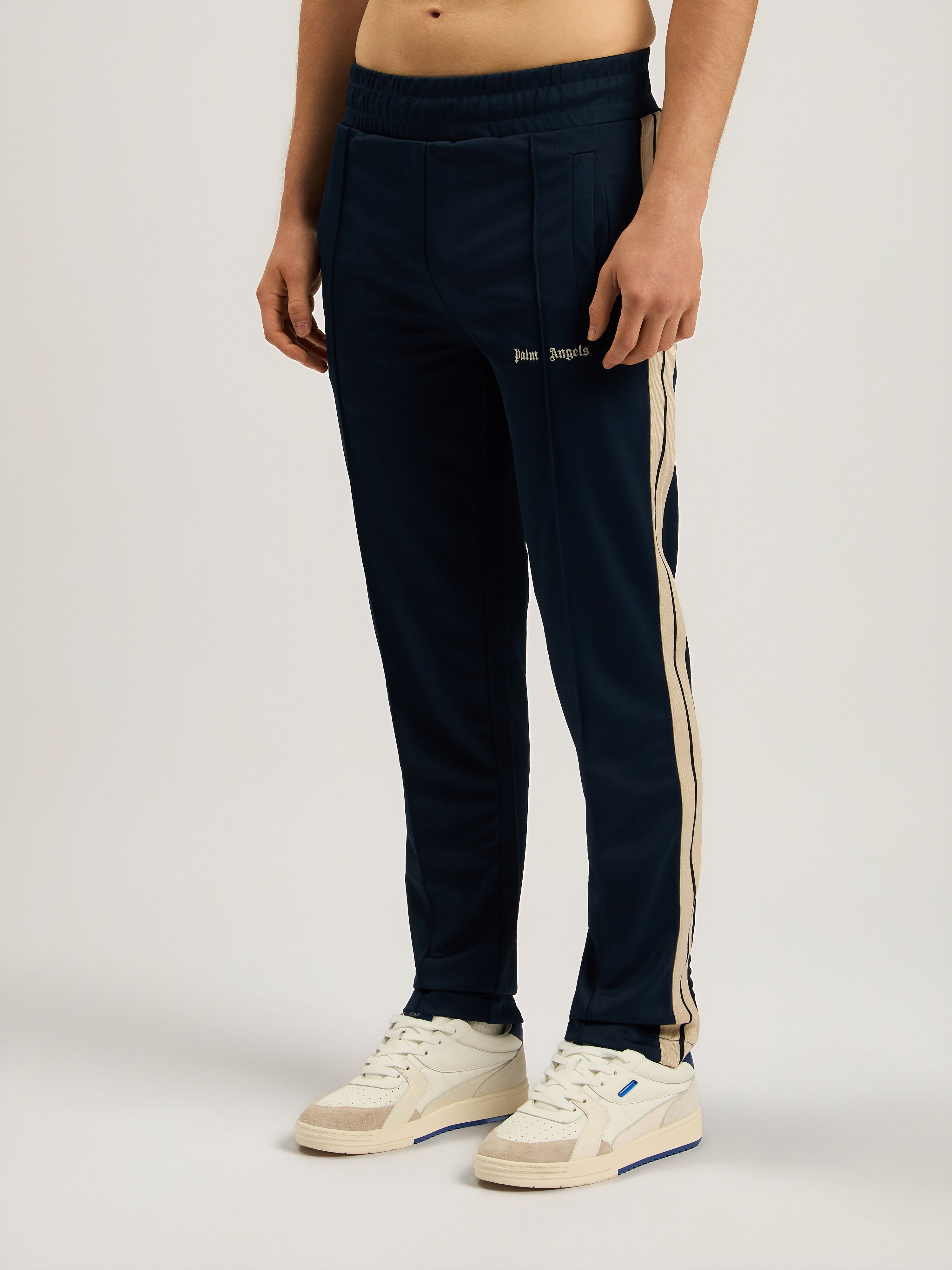 PALM ANGELS Classic Logo Track Pants NAVY BLUE - OFF WHITE PAMCJ02F26FB01