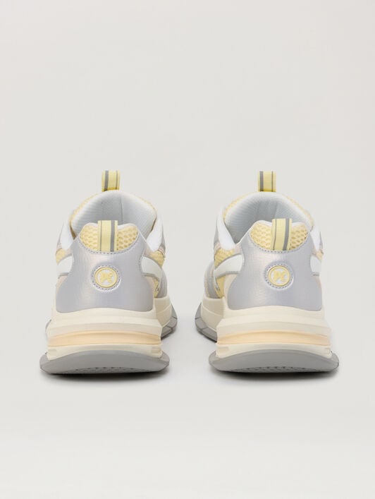 PALM ANGELS Palm Runner Sneakers SILVER BEIGE PMIA10TS26LEA001