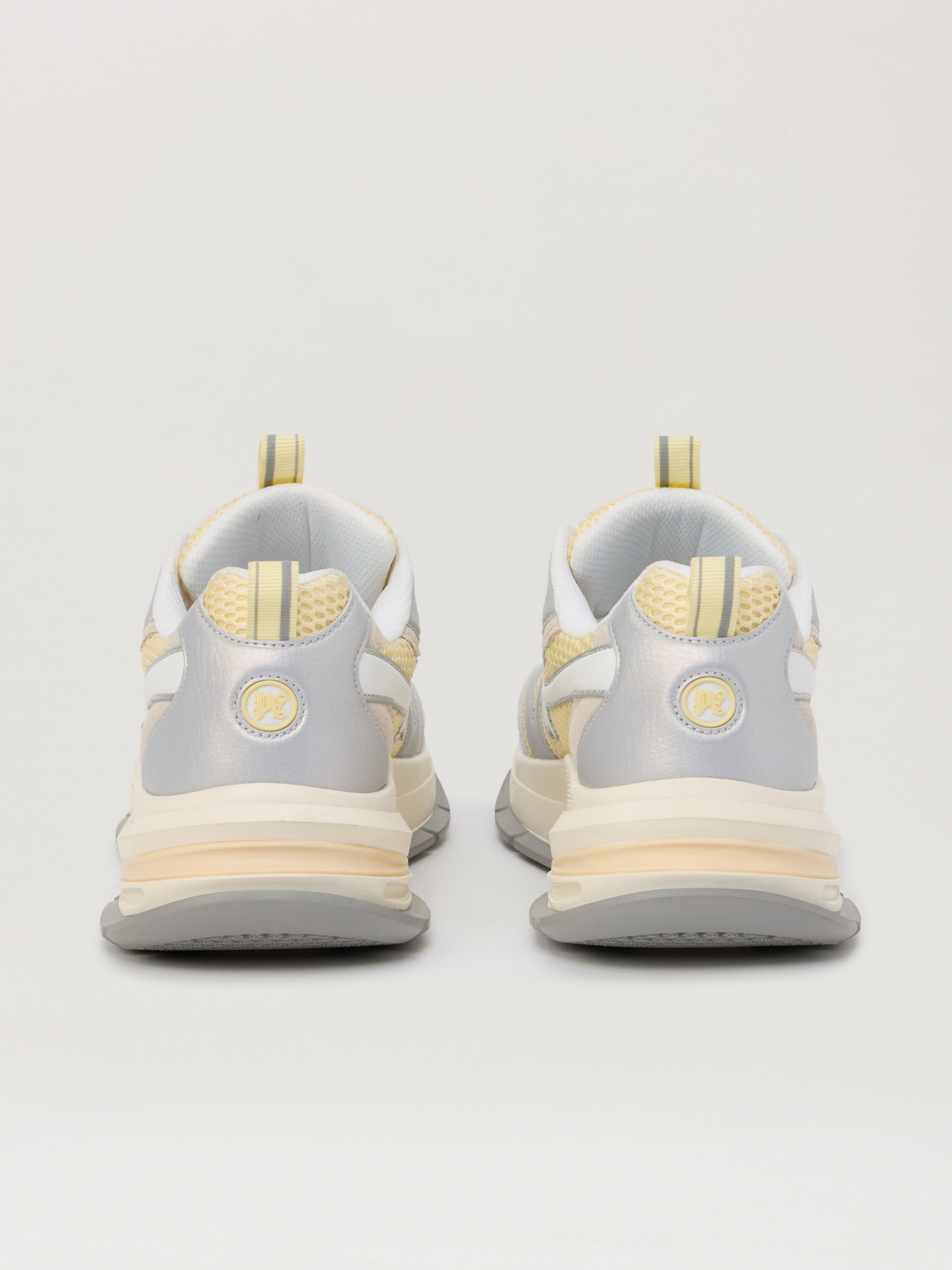 PALM ANGELS Palm Runner Sneakers SILVER BEIGE PMIA10TS26LEA001