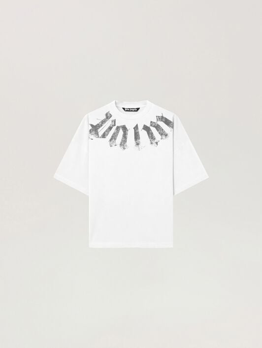 Big Neck Logo Loose T-Shirt PALM ANGELS Big Neck Logo Loose T-Shirt OFF WHITE - BLACK PAMAA03F26JR01