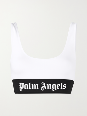 PALM ANGELS Classic Logo Sports Bra WHITE WHITE PWUB002C99FAB001