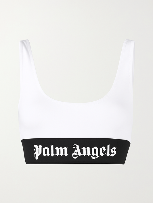 PALM ANGELS Classic Logo Sports Bra WHITE WHITE PWUB002C99FAB001