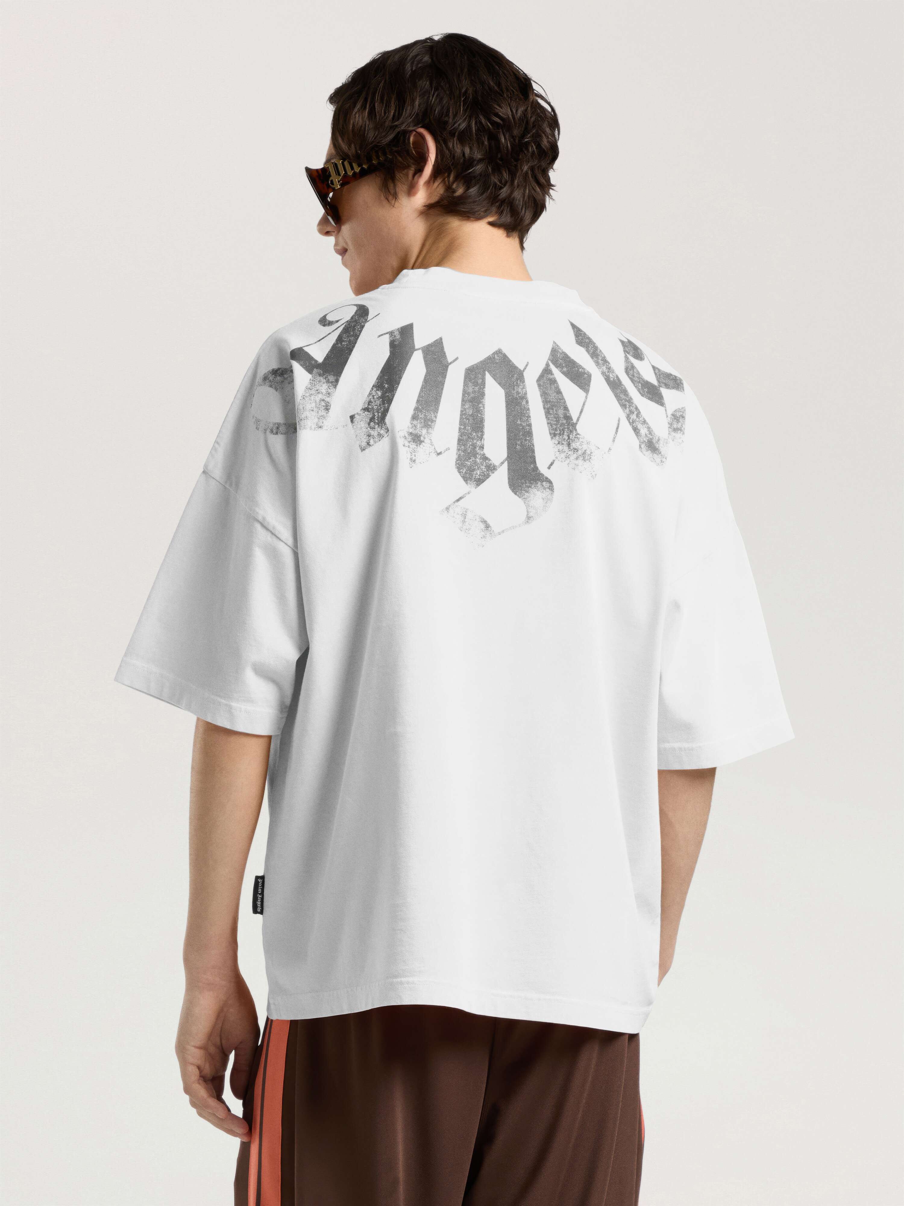 Big Neck Logo Loose T-Shirt PALM ANGELS Big Neck Logo Loose T-Shirt OFF WHITE - BLACK PAMAA03F26JR01