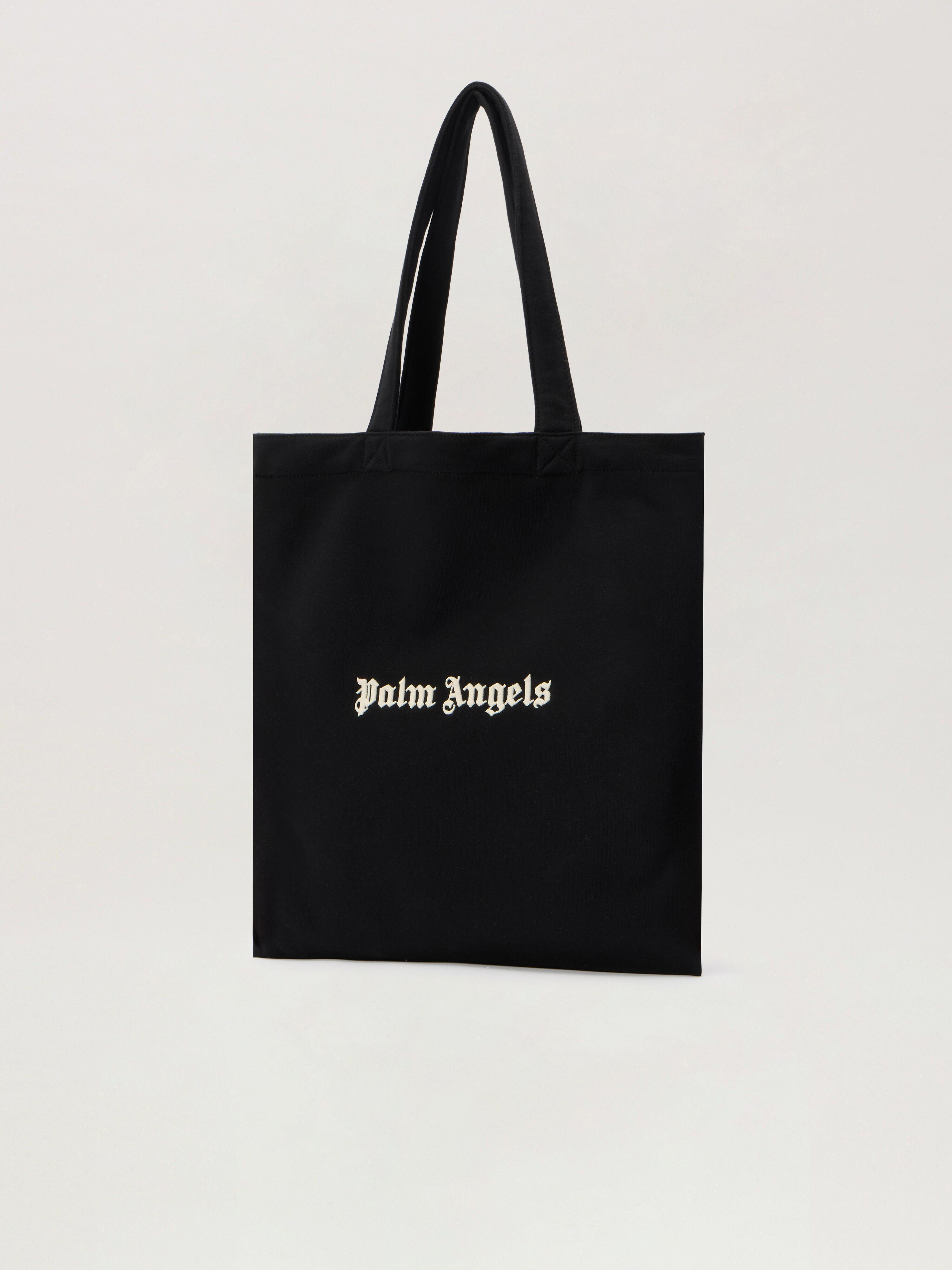 PALM ANGELS Classic Logo Tote Bag BLACK - OFF WHITE PMNA07GF25FLE002