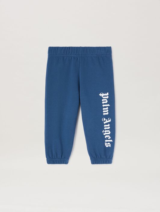 PALM ANGELS  Overlogo sweatpants BLUE OFFWHITE PBXD001S25FLE001
