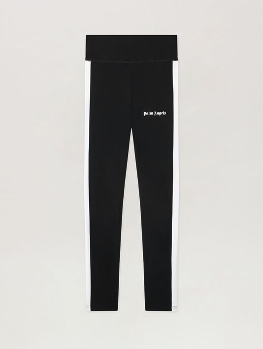 PALM ANGELS Training Track Leggings BLACK WHITE PWVG001C99FAB002