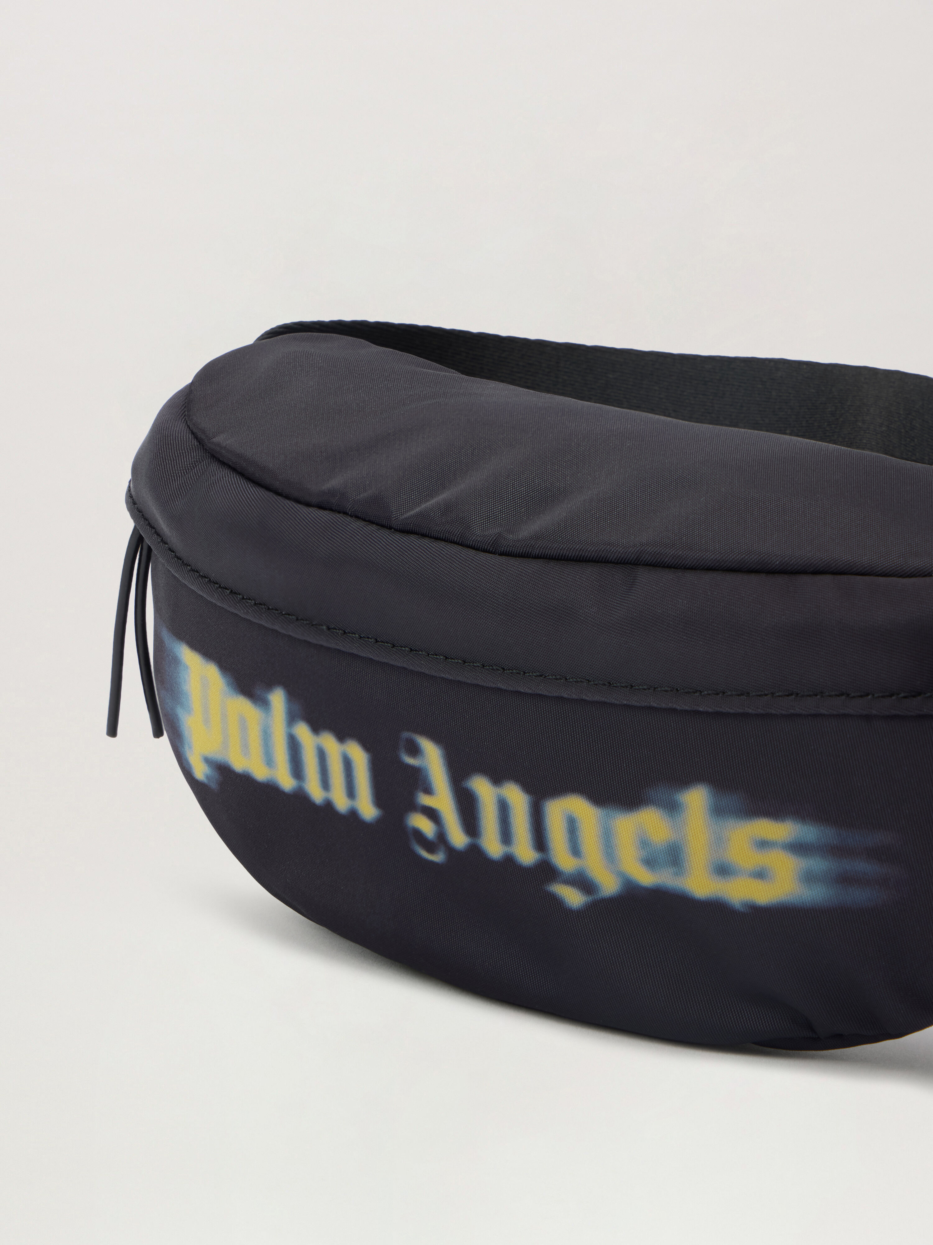 PALM ANGELS Blurred Logo  Fannypack BLACK - OCHER YELLOW PBNO006F25FAB001