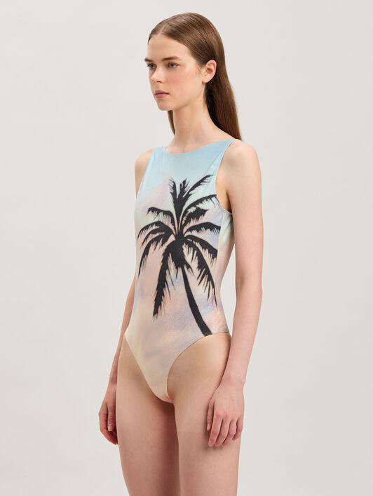 PALM ANGELS  Sunrise palm swimsuit MULTICOLOR - BLACK PWFC001S25FAB001