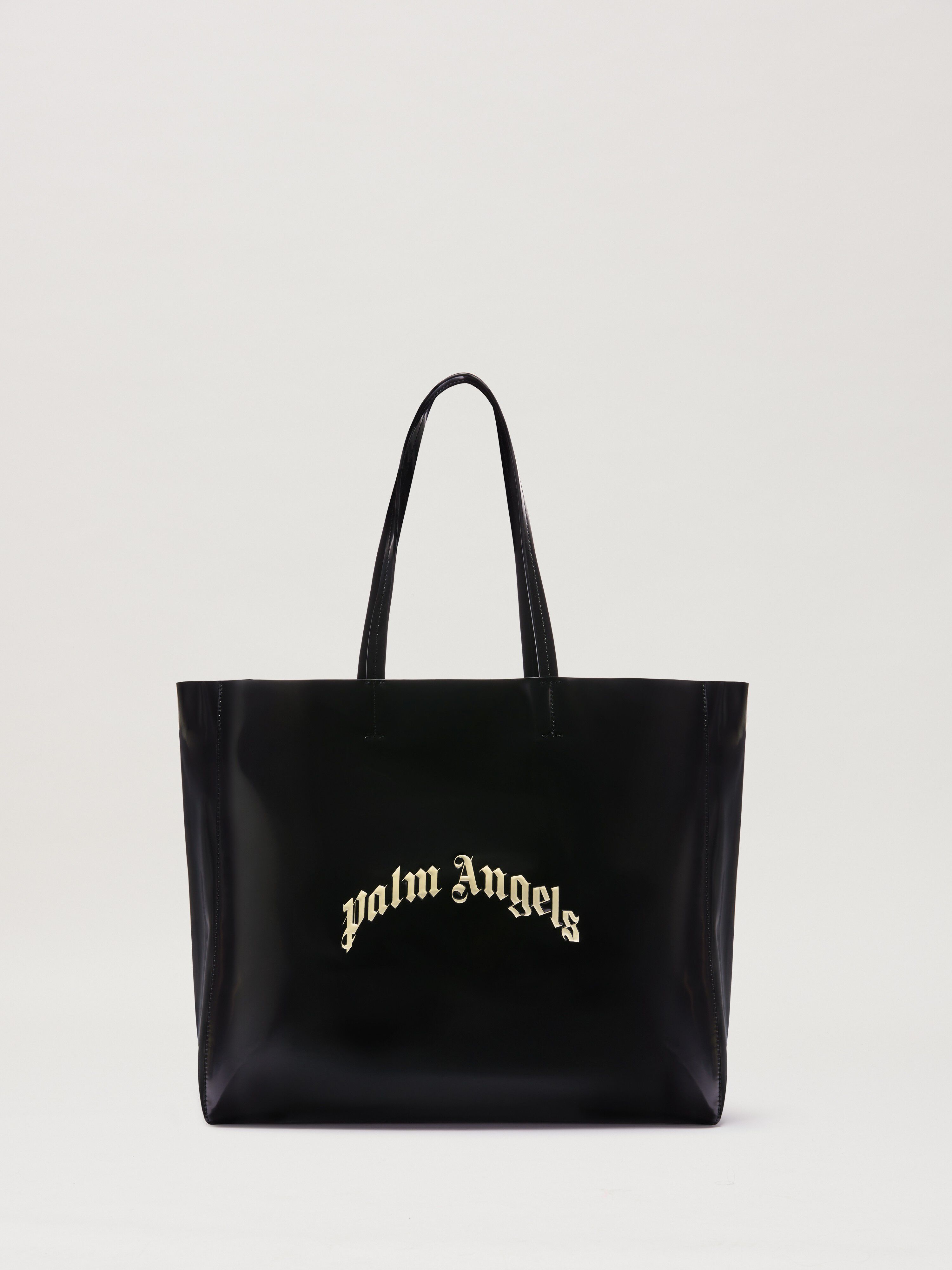 PALM ANGELS  Curved Logo Shopping bag NERO/PERLA PMNA07BS25FAB001