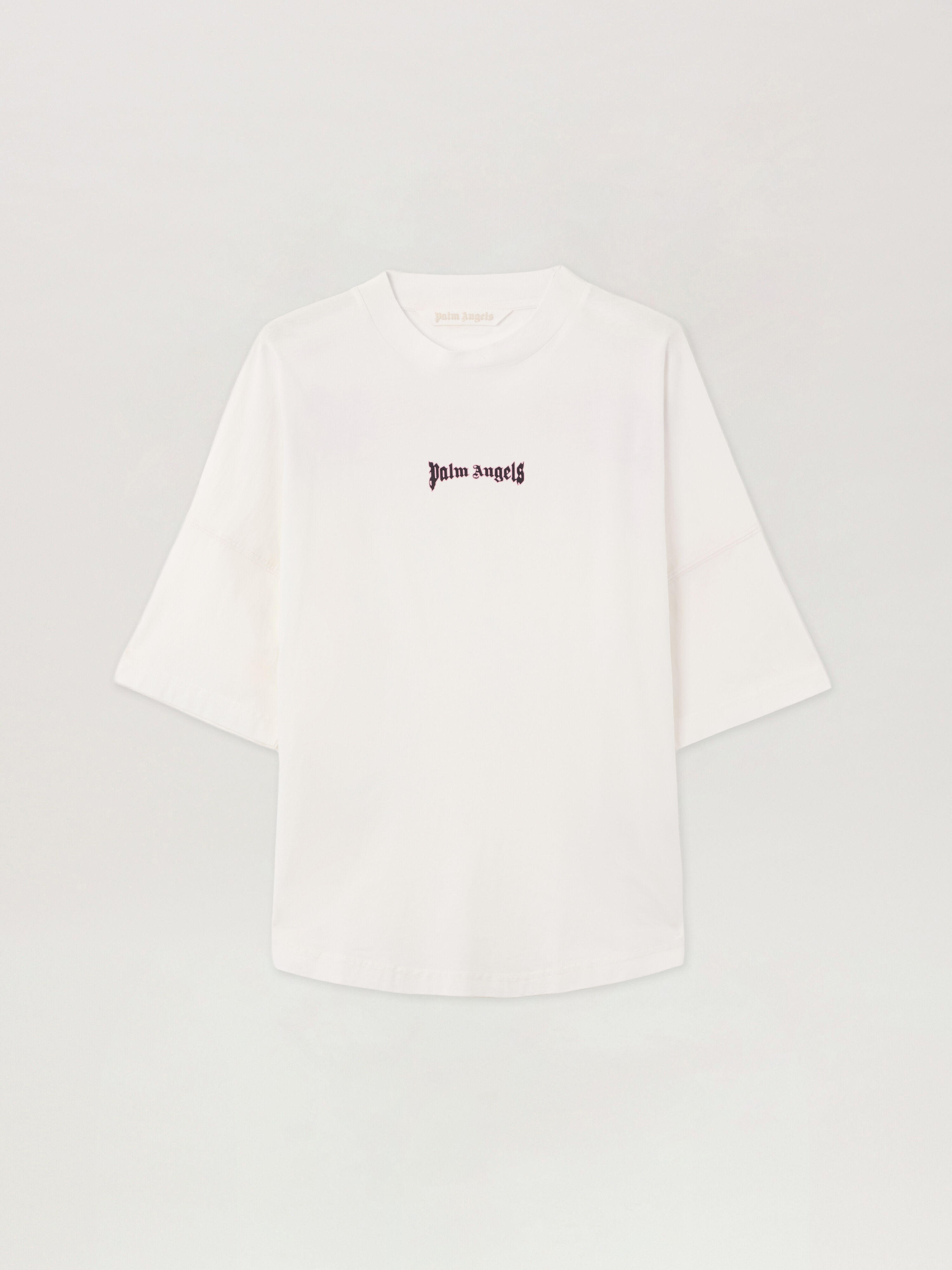 Outline Logo Over T-Shirt in OFF WHITE BLACK for Women | Palm Angels®