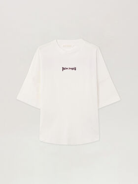 PALM ANGELS Outline Logo Over T-Shirt OFF WHITE BLACK PWAA07CS26JER006