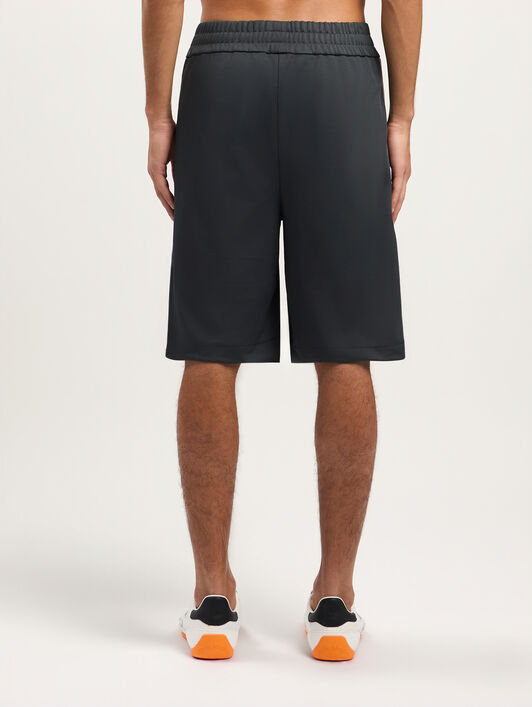 PALM ANGELS Classic Logo Track Shorts DARK GREY OFF WHITE PMCL009S26FAB001