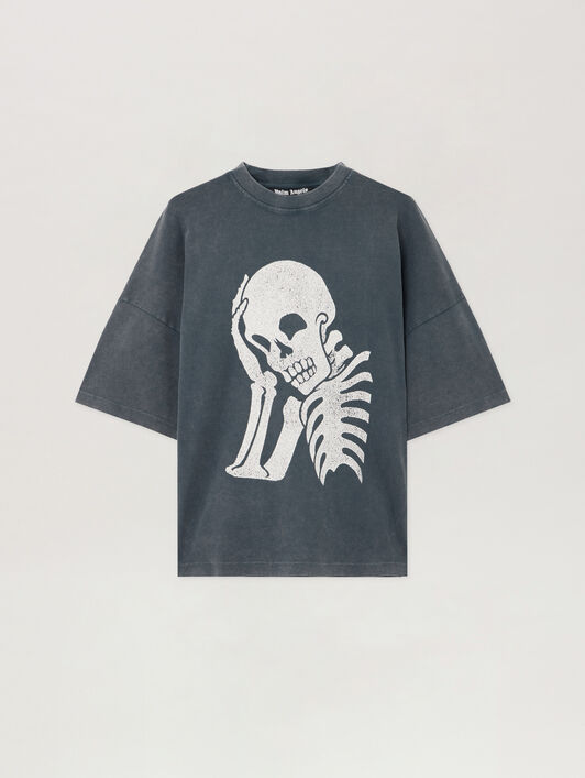 Skull Loose T-Shirt PALM ANGELS Skull Loose T-Shirt BLACK OFF WHITE PMAA10DS26JER007