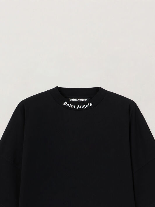 Classic Logo Over Tee PALM ANGELS Classic Logo Over Tee BLACK WHITE PMAA002C99JER001