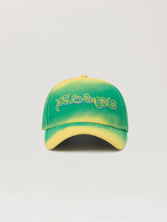 PALM ANGELS Thai Logo Tie Dye Cap YELLOW GREEN PMLB104S26FAB00A
