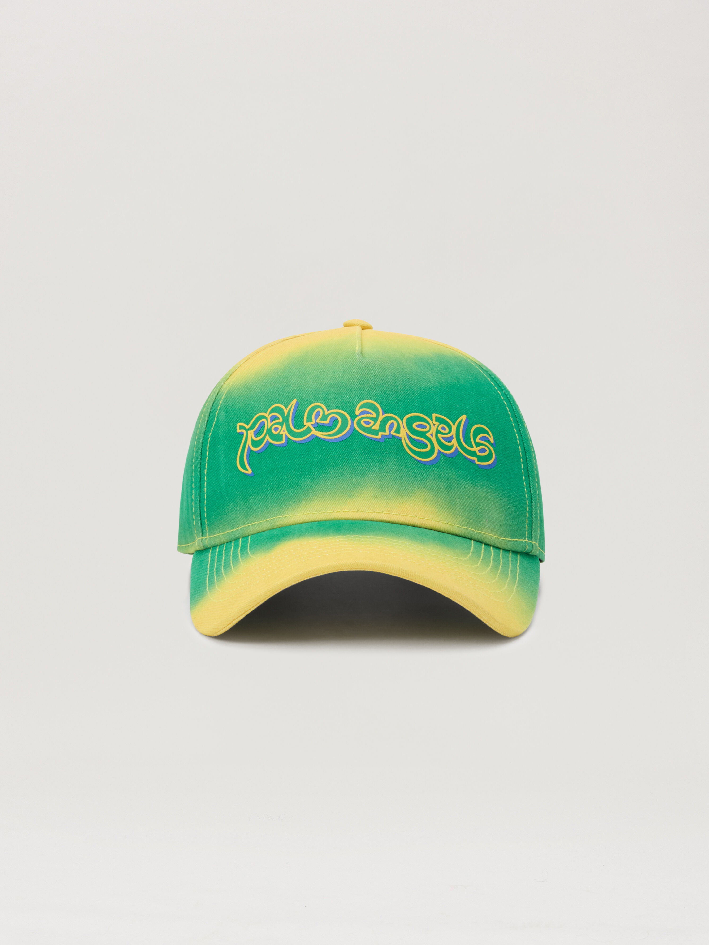 PALM ANGELS Thai Logo Tie Dye Cap YELLOW GREEN PMLB104S26FAB00A
