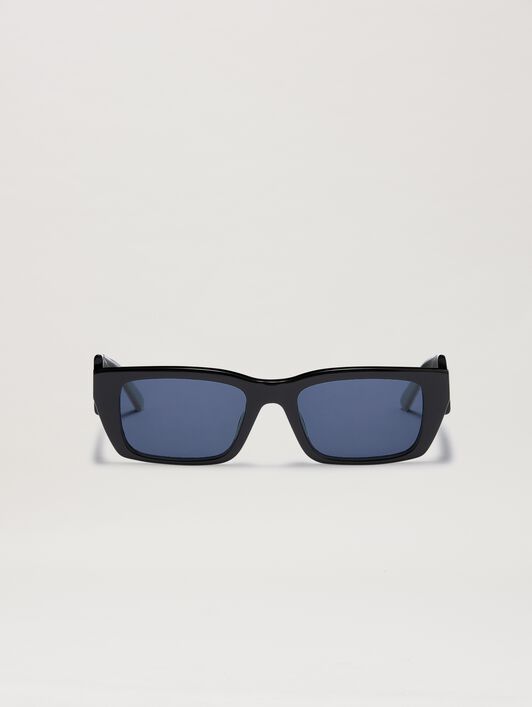 PALM ANGELS  Palm sunglasses BLACK - BLUE PERI002C99PLA001